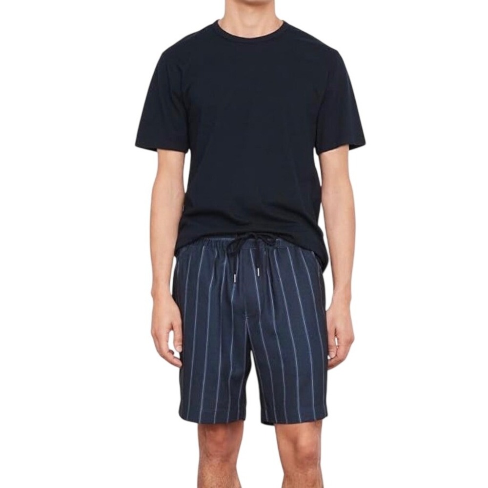 Vince Windsor Stripe Short Mens Size XXL 100%‎ Hemp Drawstring Navy White NEW